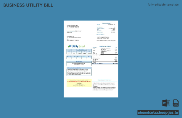 Beispielrechnung für Geschäftskunden im Vereinigten Königreich Utility Smart